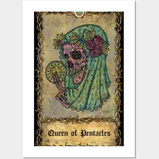 Queen Of pentacles. Eternal Bones Tarot Design (Colorful) Posters and Art